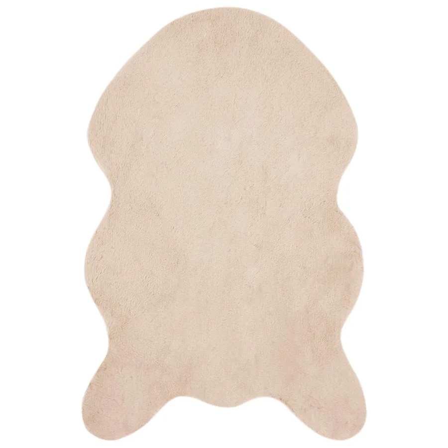 Tapis antidérapant en fausse de lapin OLITE Taupe 80 x 120 cm - 2