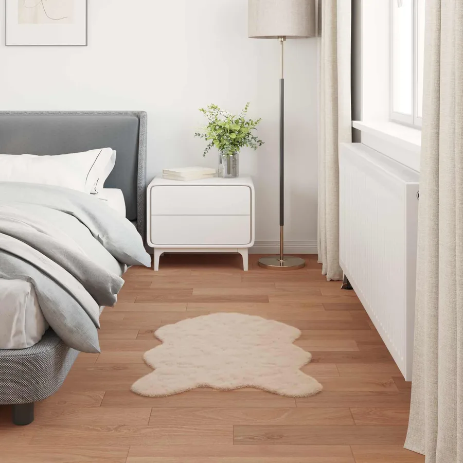 Tapis antidérapant en fausse de lapin OLITE Taupe 80 x 120 cm - 4