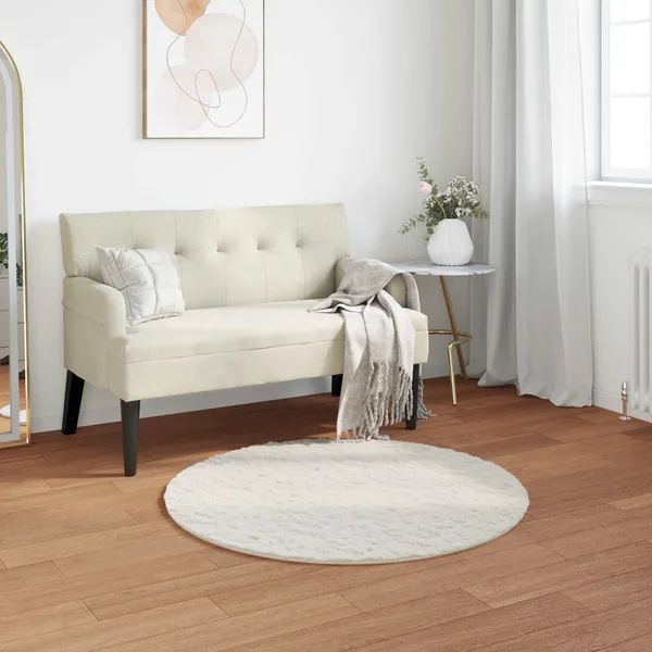 Tapis antidérapant en fausse de lapin OLITE Crème Ø 80 cm