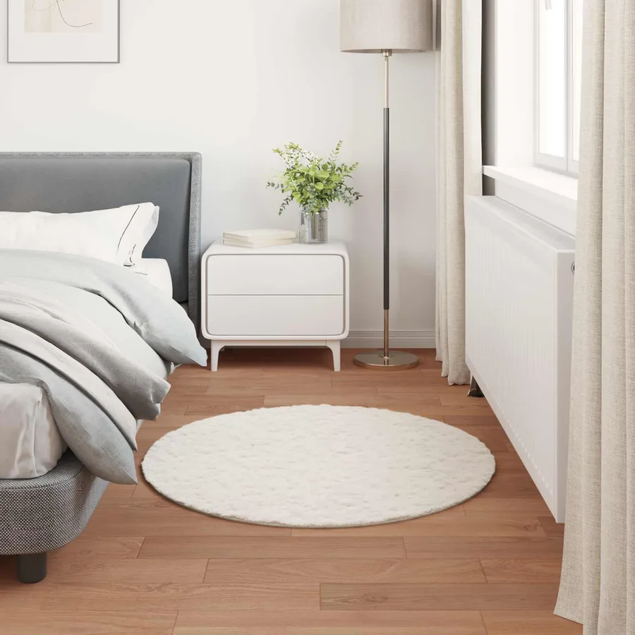 Tapis antidérapant en fausse de lapin OLITE Crème Ø 80 cm - 4