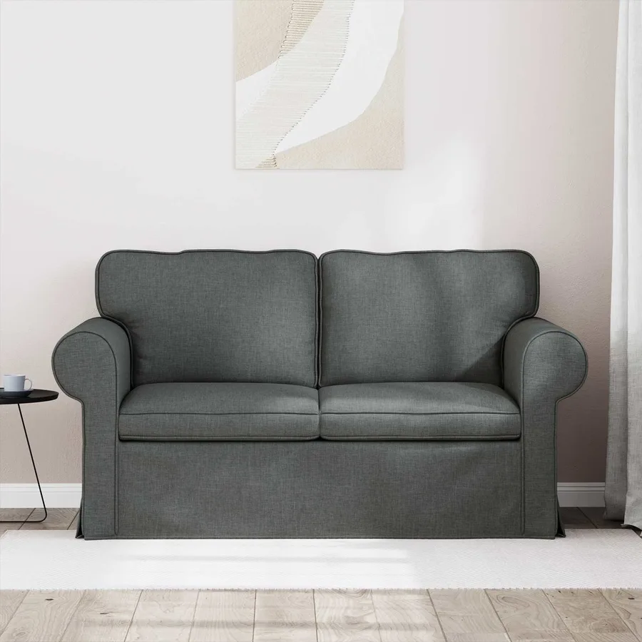 Canapé Gris foncé 155 x 82 x 80 cm tissu - 3