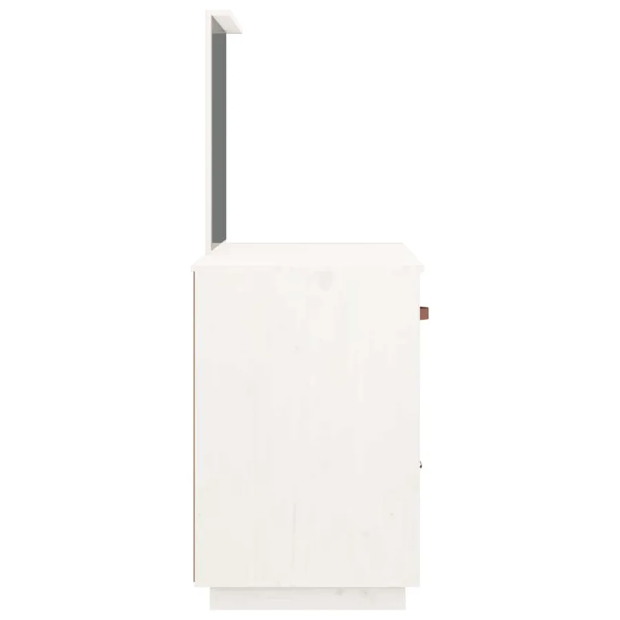 Coiffeuse Blanc 95x50x134 cm Bois de pin massif - 7