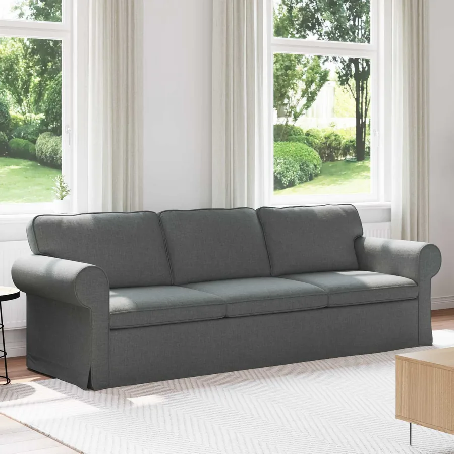 Canapé Gris foncé 245 x 82 x 80 cm tissu