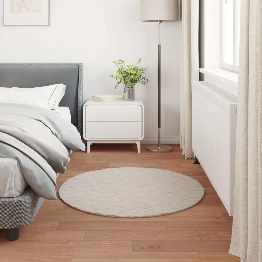 Tapis antidérapant en fausse de lapin OLITE Beige Ø 100 cm - 4