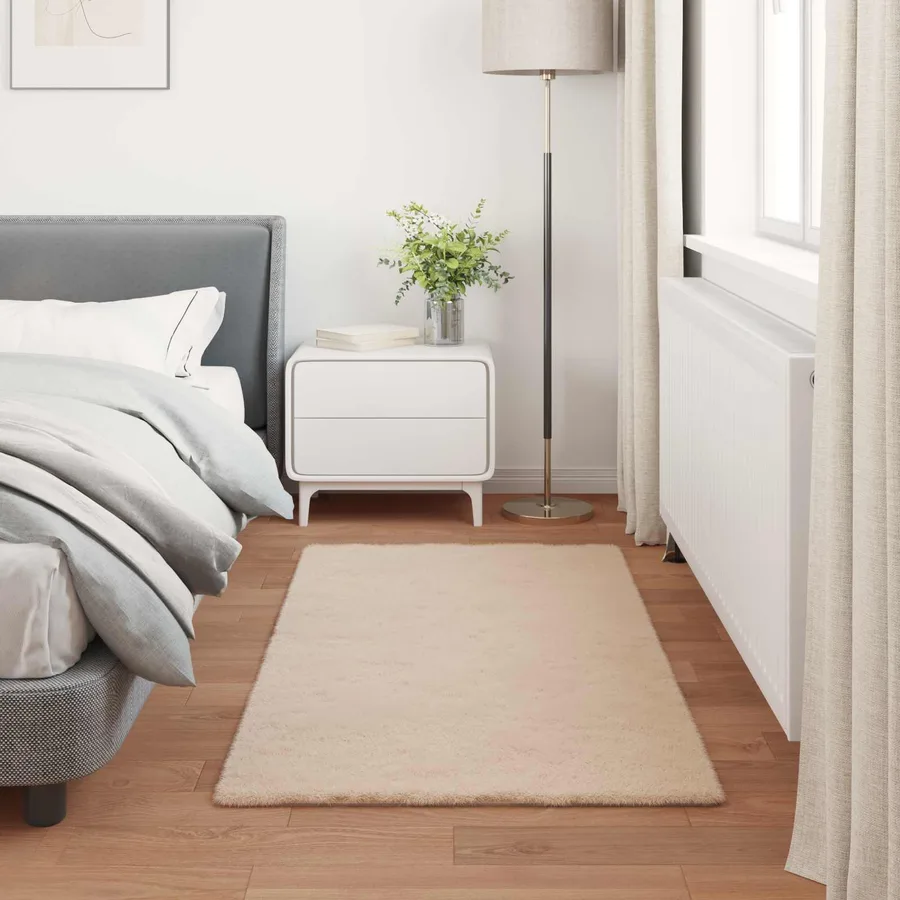 Tapis antidérapant en fausse de lapin OLITE Taupe 60 x 110 cm - 4