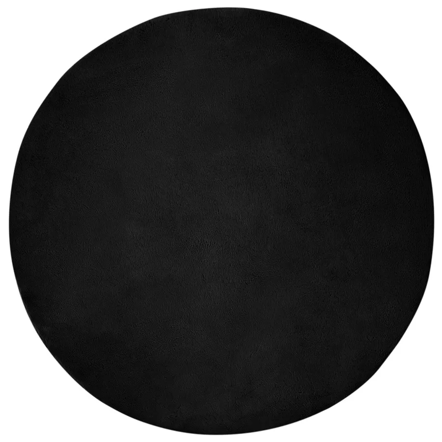 Tapis antidérapant en fausse de lapin OLITE Noir Ø 100 cm - 2