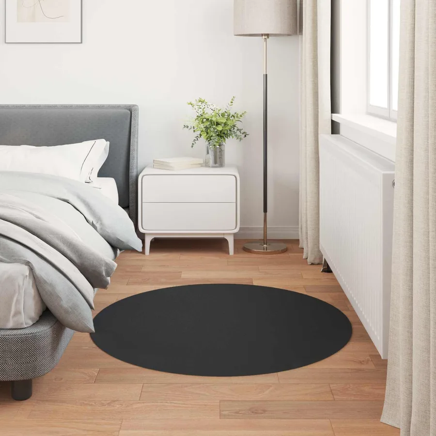 Tapis antidérapant en fausse de lapin OLITE Noir Ø 100 cm - 4
