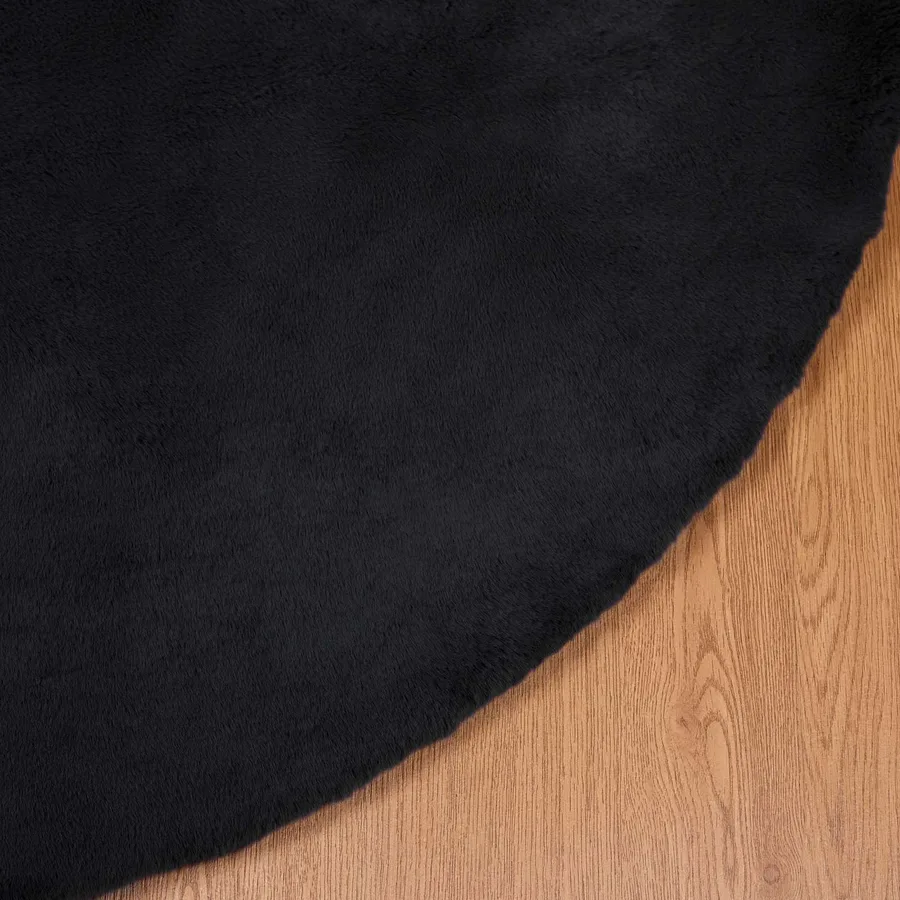 Tapis antidérapant en fausse de lapin OLITE Noir Ø 100 cm - 7