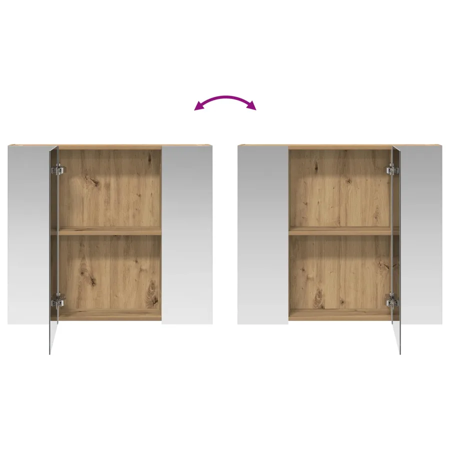 Armoire Miroir de Salle de Bain Chêne artisan 80 x 14.5 x 70 cm - 10