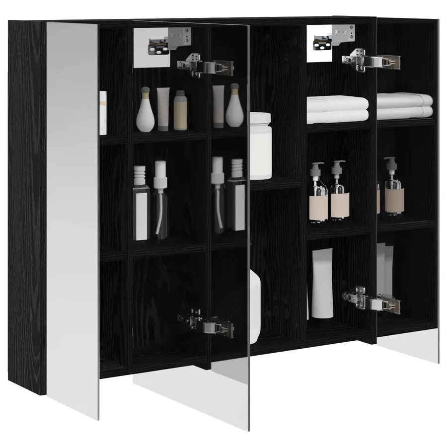 Armoire Miroir de Salle de Bain Chêne noir 80 x 14.5 x 70 cm - 3