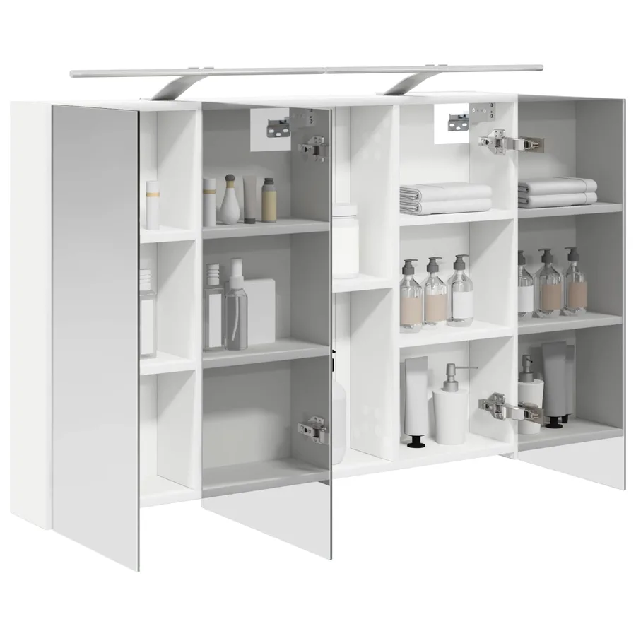 Armoire Miroir de Salle de Bain Blanc 100 x 14,5 x 70 cm - 3