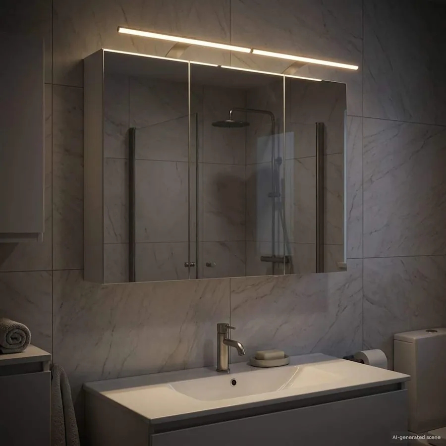 Armoire Miroir de Salle de Bain Blanc 100 x 14,5 x 70 cm - 4