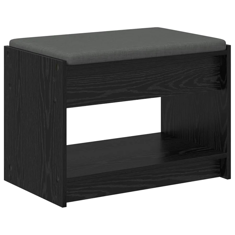 Banc d'entrée avec coussin Chêne Noir 63 x 38 x 45 cm - 2
