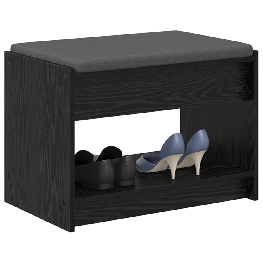 Banc d'entrée avec coussin Chêne Noir 63 x 38 x 45 cm - 3