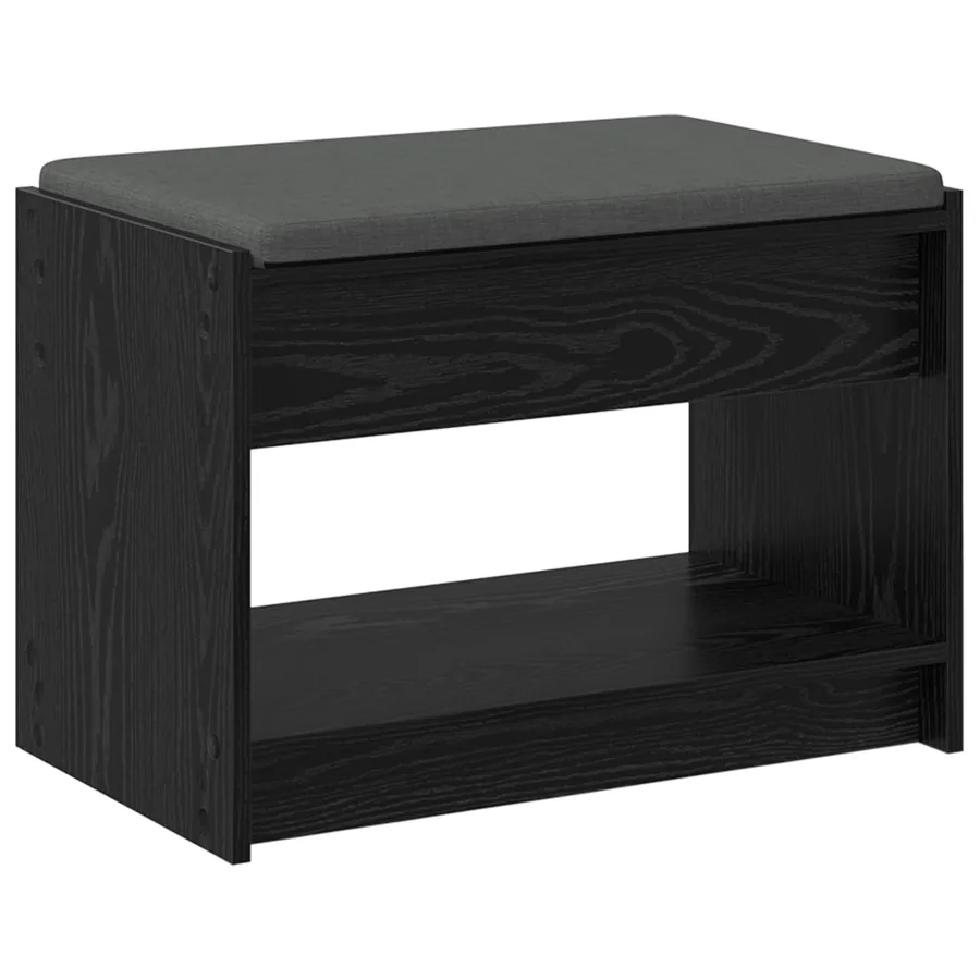 Banc d'entrée avec coussin Chêne Noir 63 x 38 x 45 cm - 7