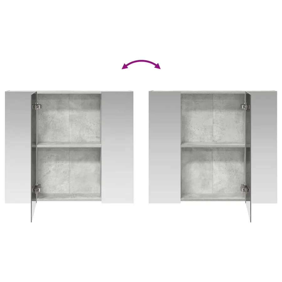 Armoire Miroir de Salle de Bain Gris béton 80 x 14.5 x 70 cm - 10