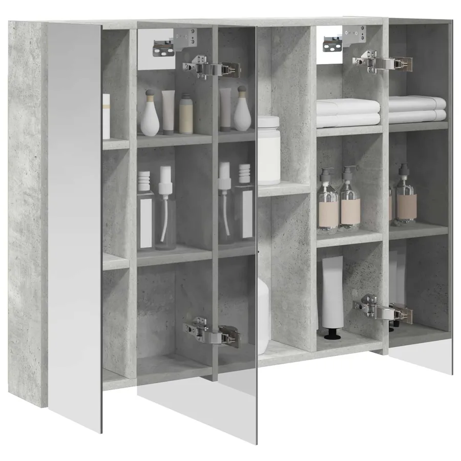 Armoire Miroir de Salle de Bain Gris béton 80 x 14.5 x 70 cm - 3