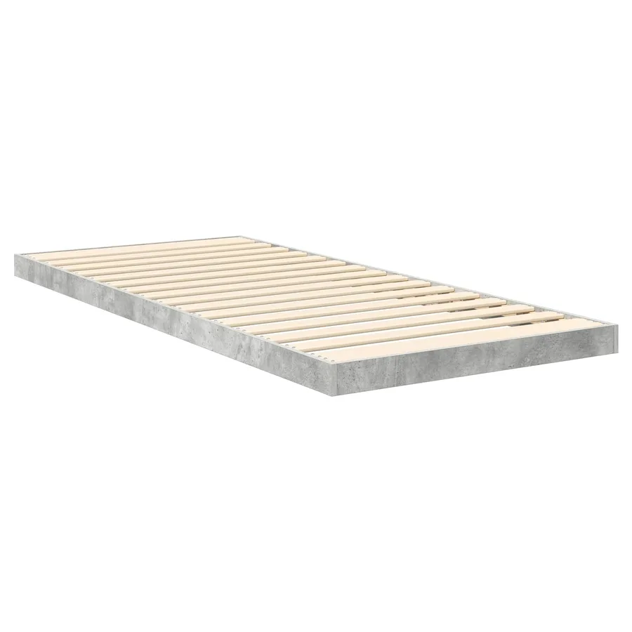 Cadre de lit surélevé Gris béton 75 x 190 cm Bois d'ingénierie - 5