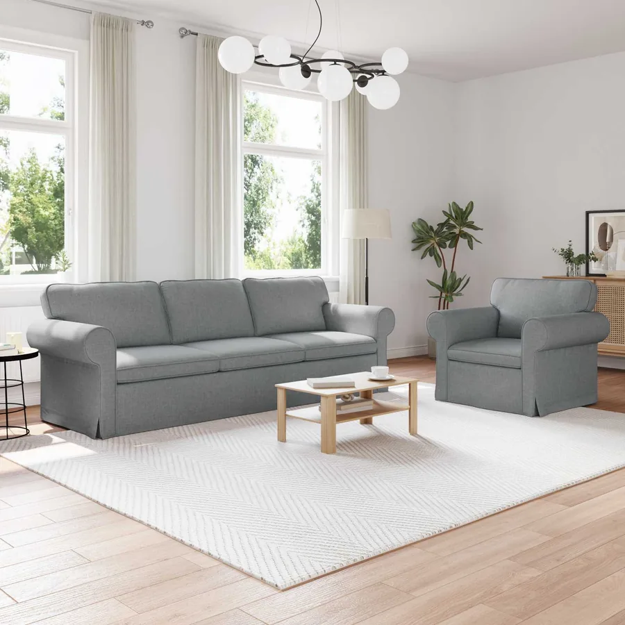 Ensemble de Canapés 2 pcs Gris clair 245 x 82 x 80 cm tissu