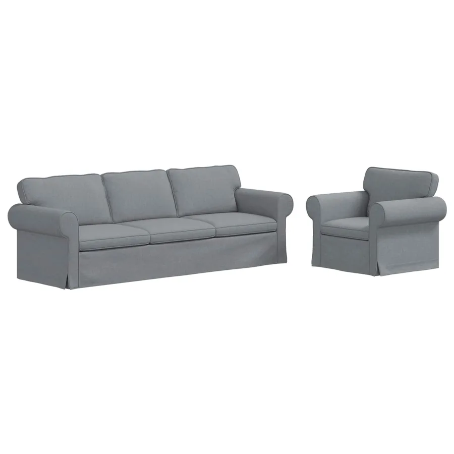 Ensemble de Canapés 2 pcs Gris clair 245 x 82 x 80 cm tissu - 2