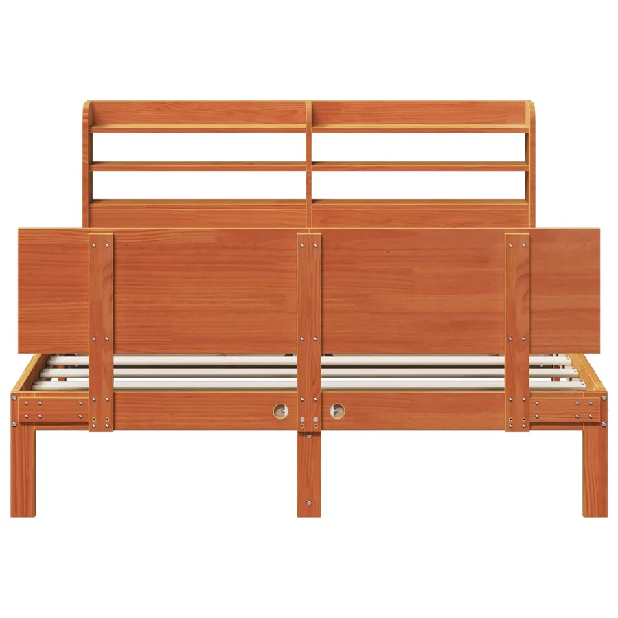 Cadre de lit avec stockage 2 pcs Cire marron Bois de Pin Massif - 6