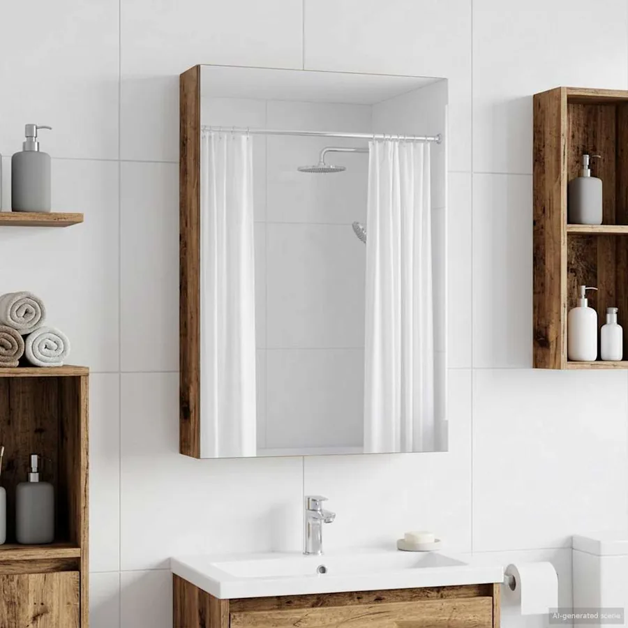 Armoire Miroir de Salle de Bain Bois ancien 40 x 10,5 x 60,5 cm