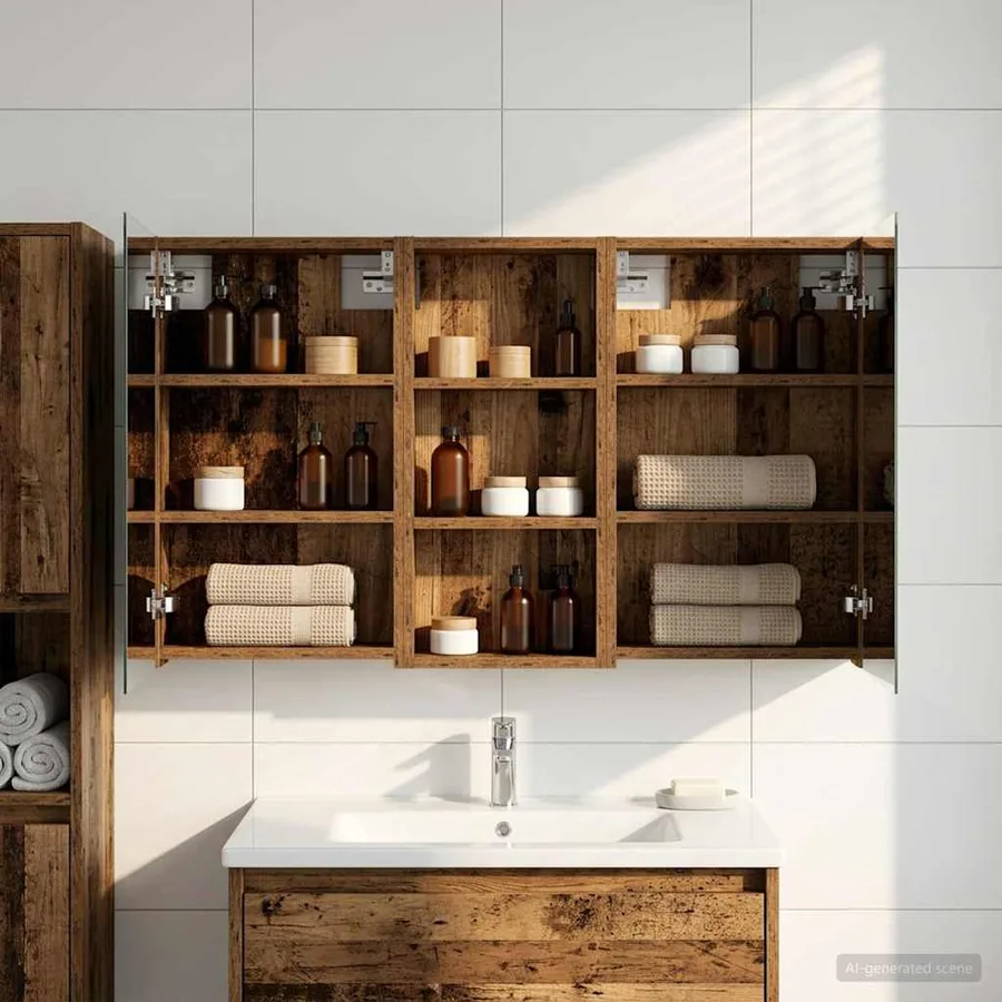 Ensemble de Meubles de Salle de Bain 3 pcs 110 x 10,5 x 60,5 cm - 4