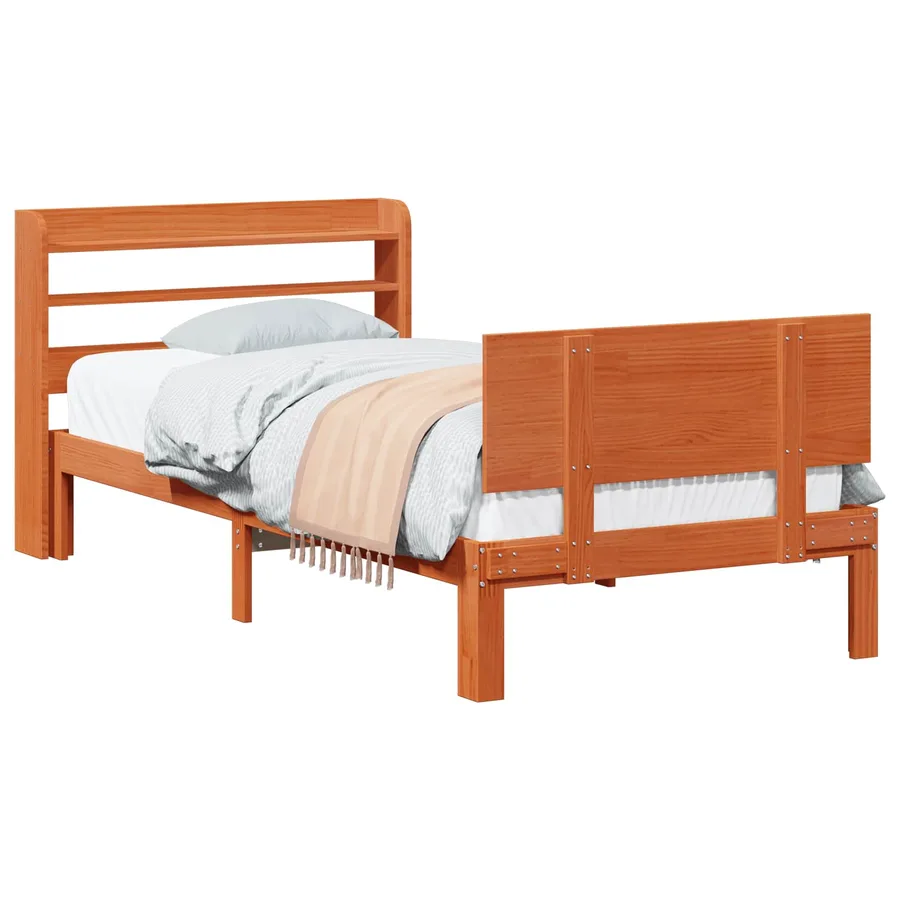 Cadre de lit avec stockage 2 pcs Cire marron Bois de Pin Massif - 2