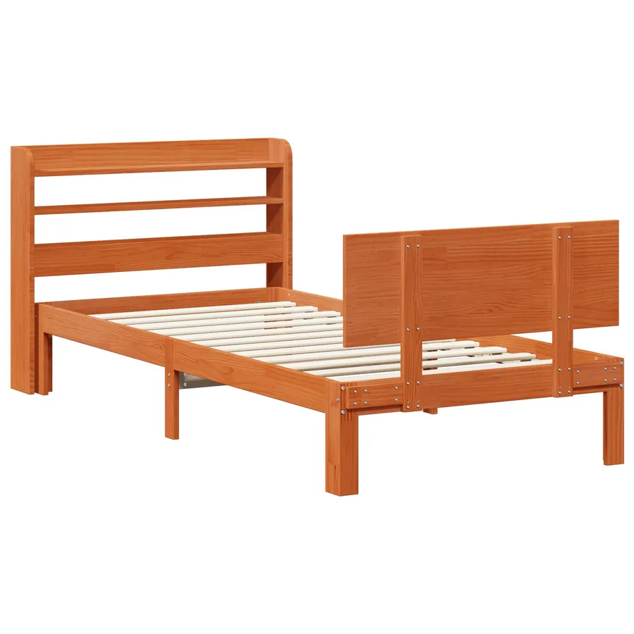 Cadre de lit avec stockage 2 pcs Cire marron Bois de Pin Massif - 3