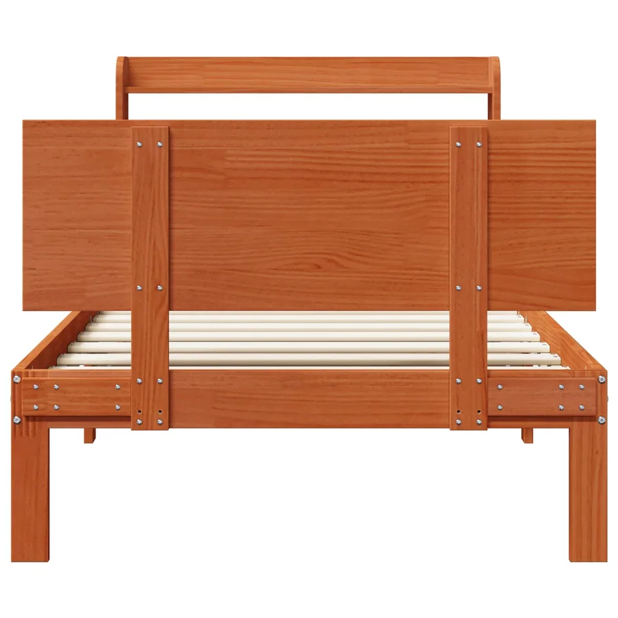 Cadre de lit avec stockage 2 pcs Cire marron Bois de Pin Massif - 6