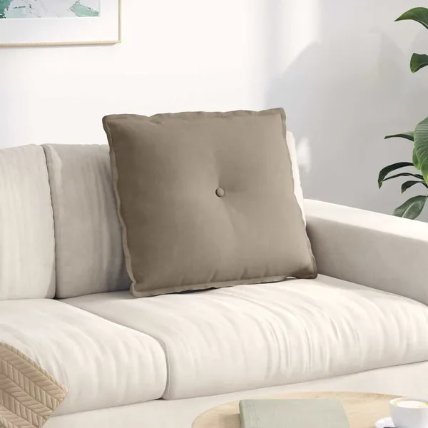 Coussin de Dos Taupe 60 x 50 cm Tissu en microfibre