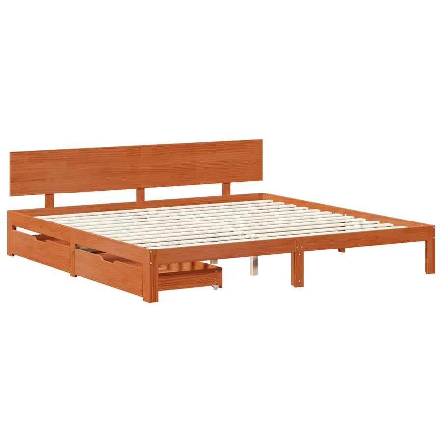 Cadre de lit Cire marron 180 x 200 cm Bois de Pin Massif - 3