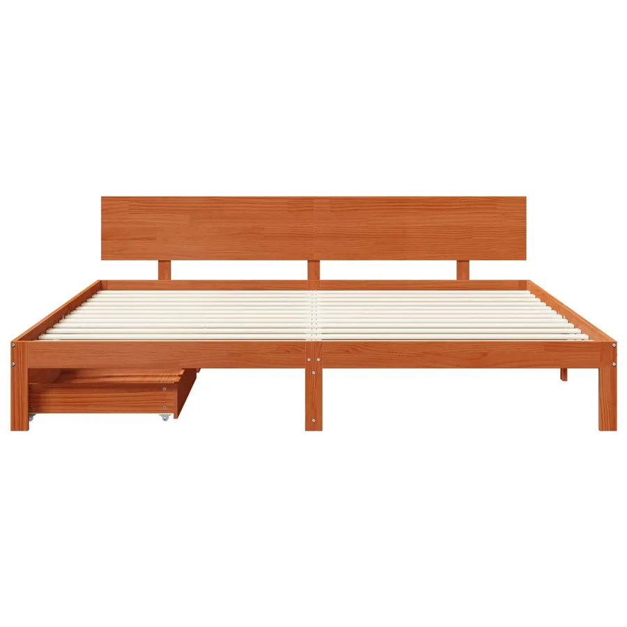 Cadre de lit Cire marron 180 x 200 cm Bois de Pin Massif - 6