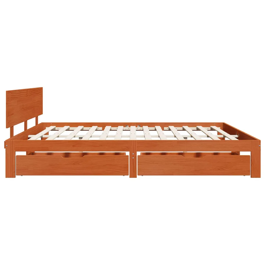 Cadre de lit Cire marron 180 x 200 cm Bois de Pin Massif - 7