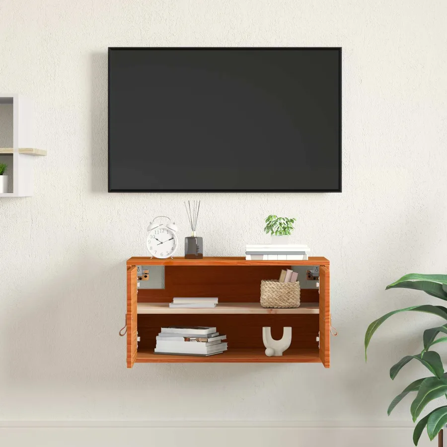 Meuble mural Cire marron 60 x 30 x 30 cm Bois de pin massif - 5