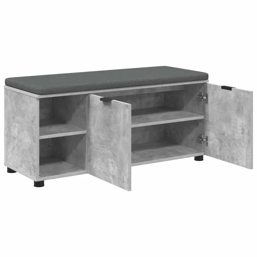 Banc d'entrée avec coussin Gris Béton 100 x 38 x 46 cm - 5