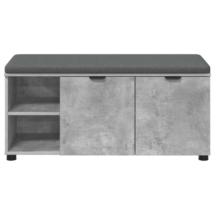 Banc d'entrée avec coussin Gris Béton 100 x 38 x 46 cm - 6