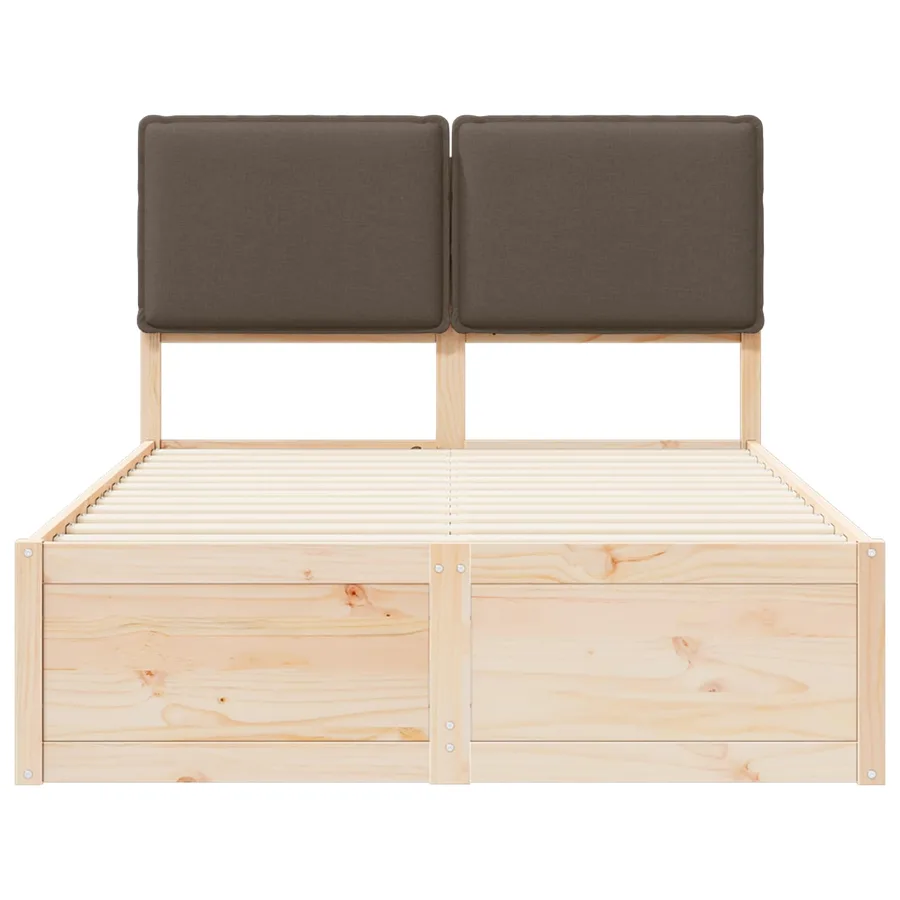 Cadre de lit avec tête de lit rembourrée Taupe 120 x 190 cm - 5