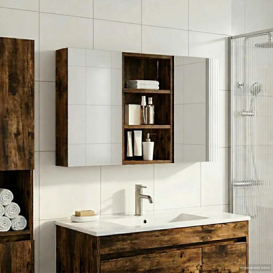 Ensemble de Meubles de Salle de Bain 3 pcs 90 x 10,5 x 50 cm - 4