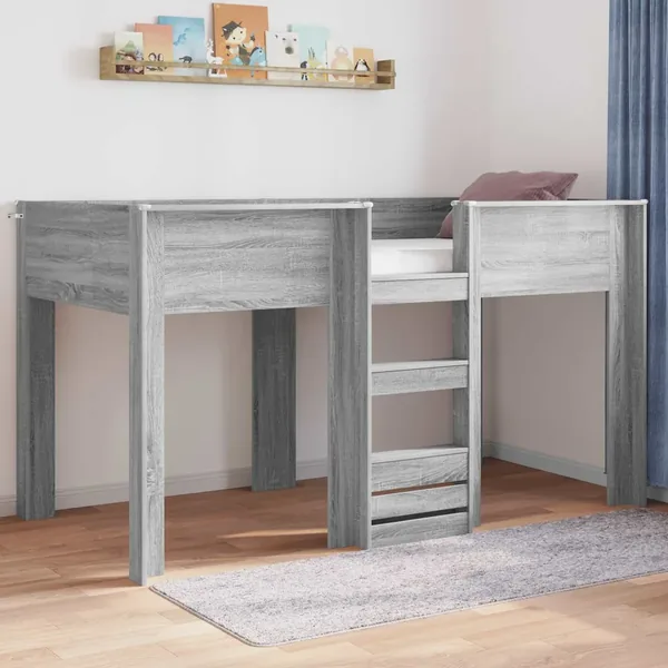 Lit Superposé pour Enfants Gris Sonoma 90 x 190 cm