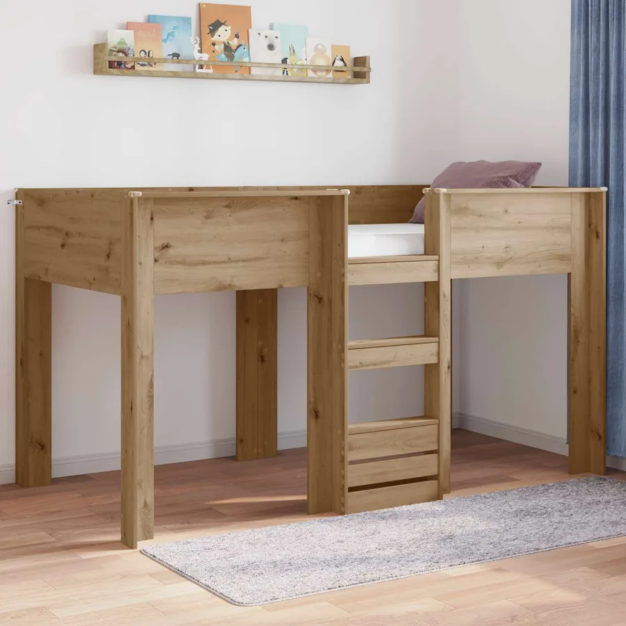 Lit Superposé pour Enfants Chêne artisanal 90 x 190 cm