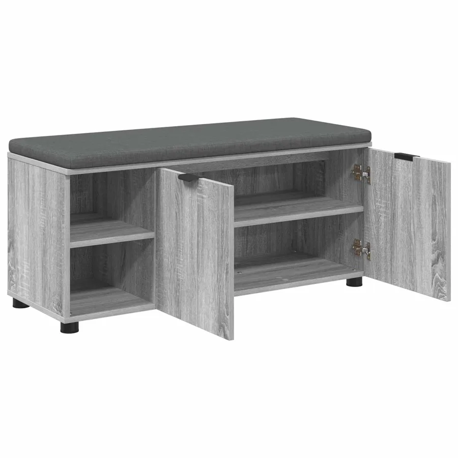 Banc d'entrée avec coussin Gris Sonoma 100 x 38 x 46 cm - 5