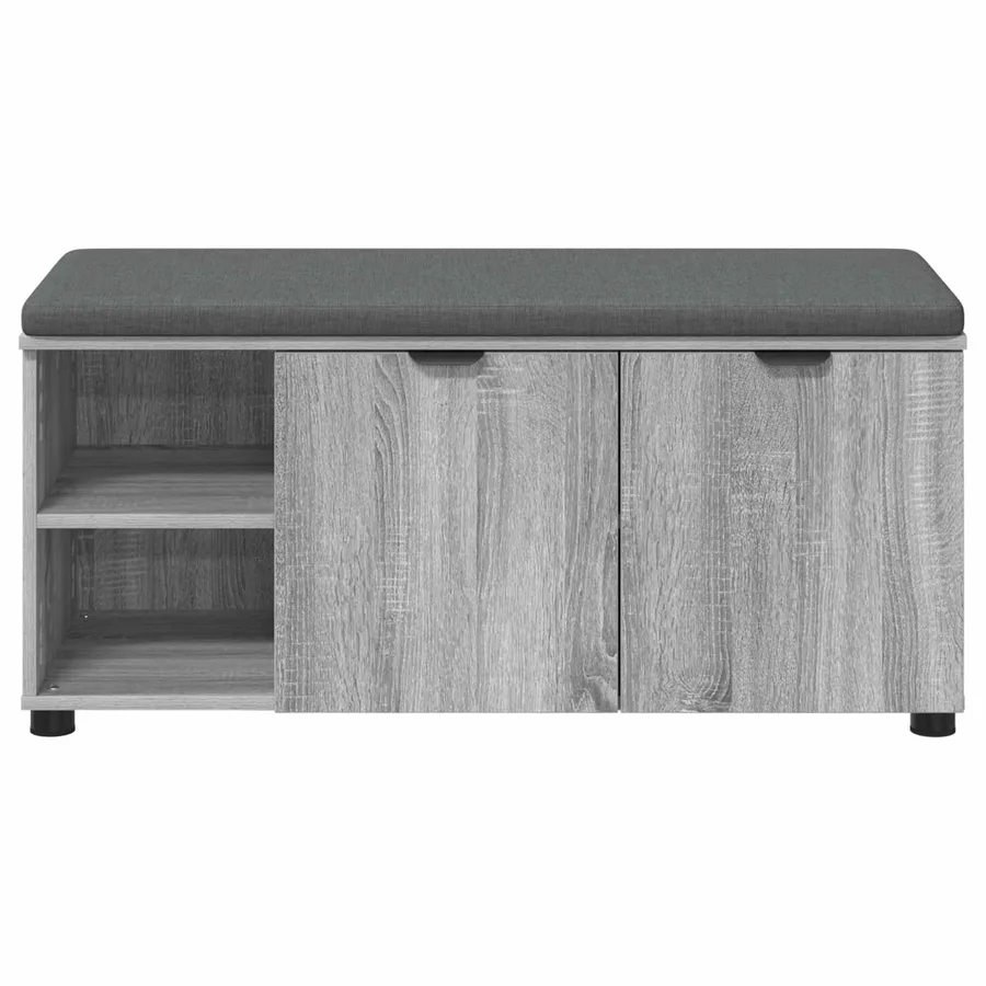 Banc d'entrée avec coussin Gris Sonoma 100 x 38 x 46 cm - 6