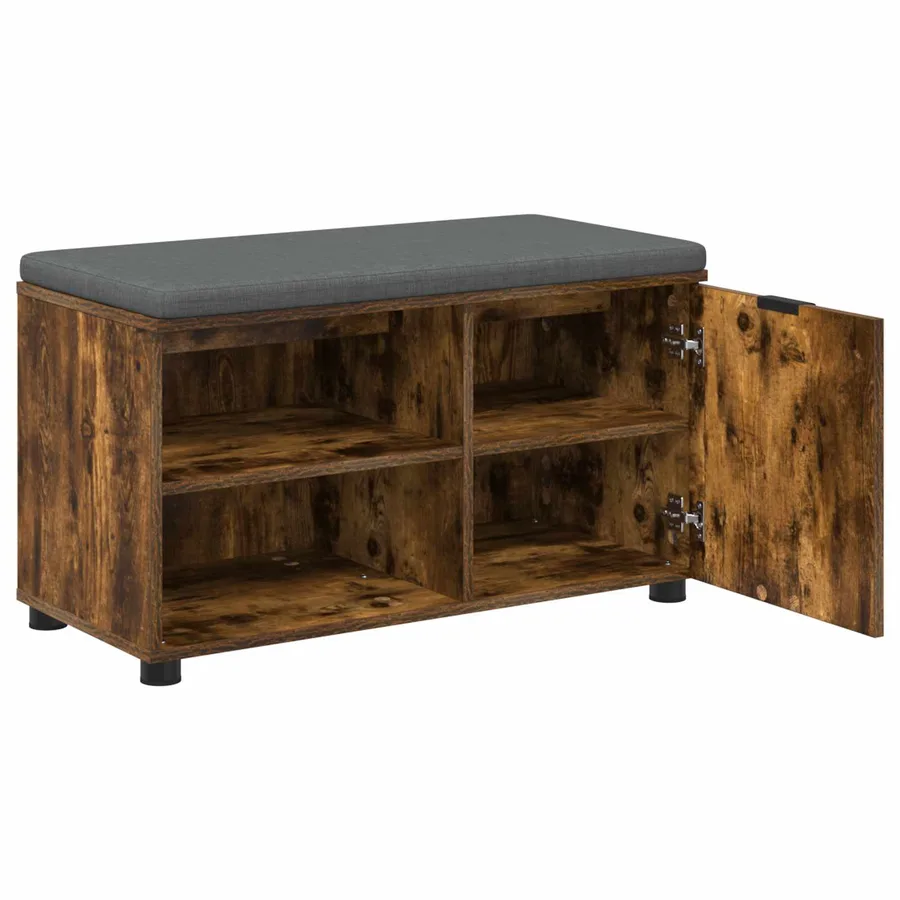 Banc d'entrée avec coussin Chêne Fumé 80 x 38 x 46 cm - 5