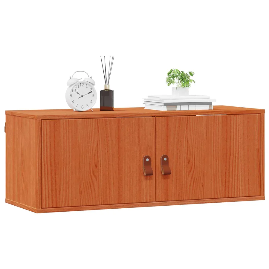Meuble mural avec étagère 2 pcs Cire marron 80 x 30 x 30 cm - 4