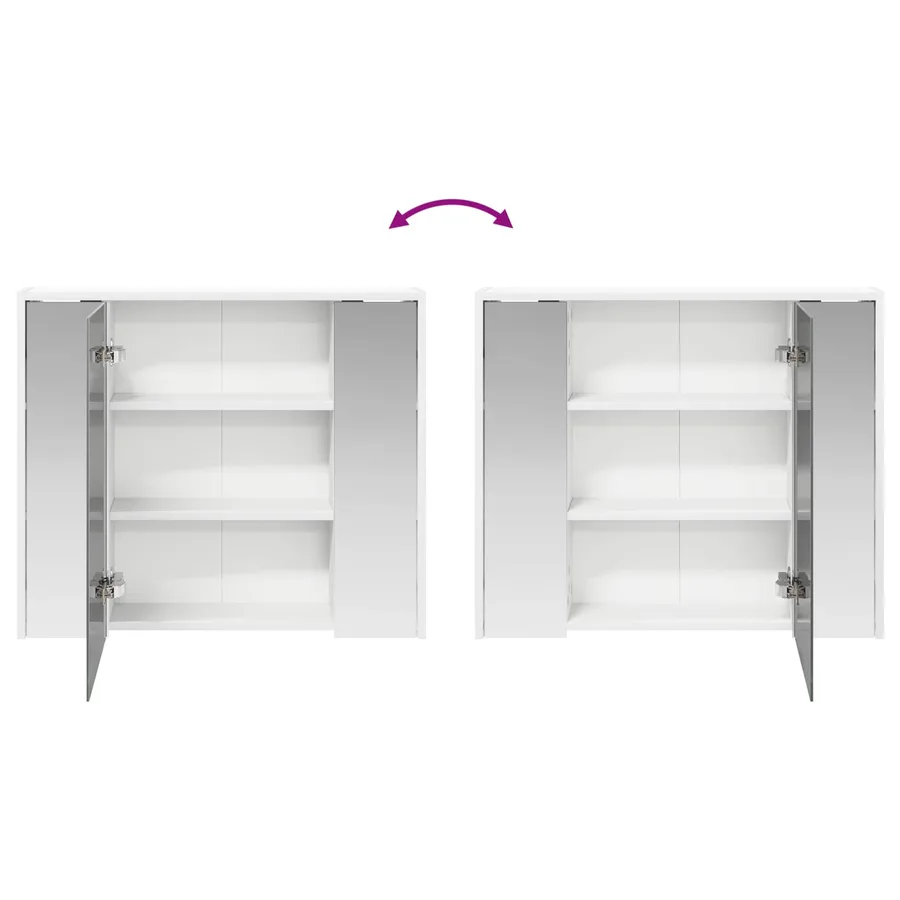 Armoire Miroir de Salle de Bain Blanc 73,5 x 16 x 62,5 cm - 8