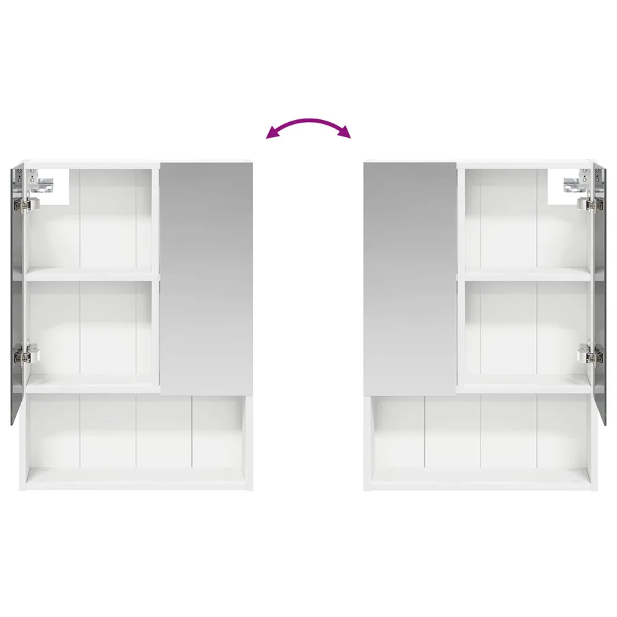 Armoire Miroir de Salle de Bain Blanc 50 x 14,5 x 70 cm - 8
