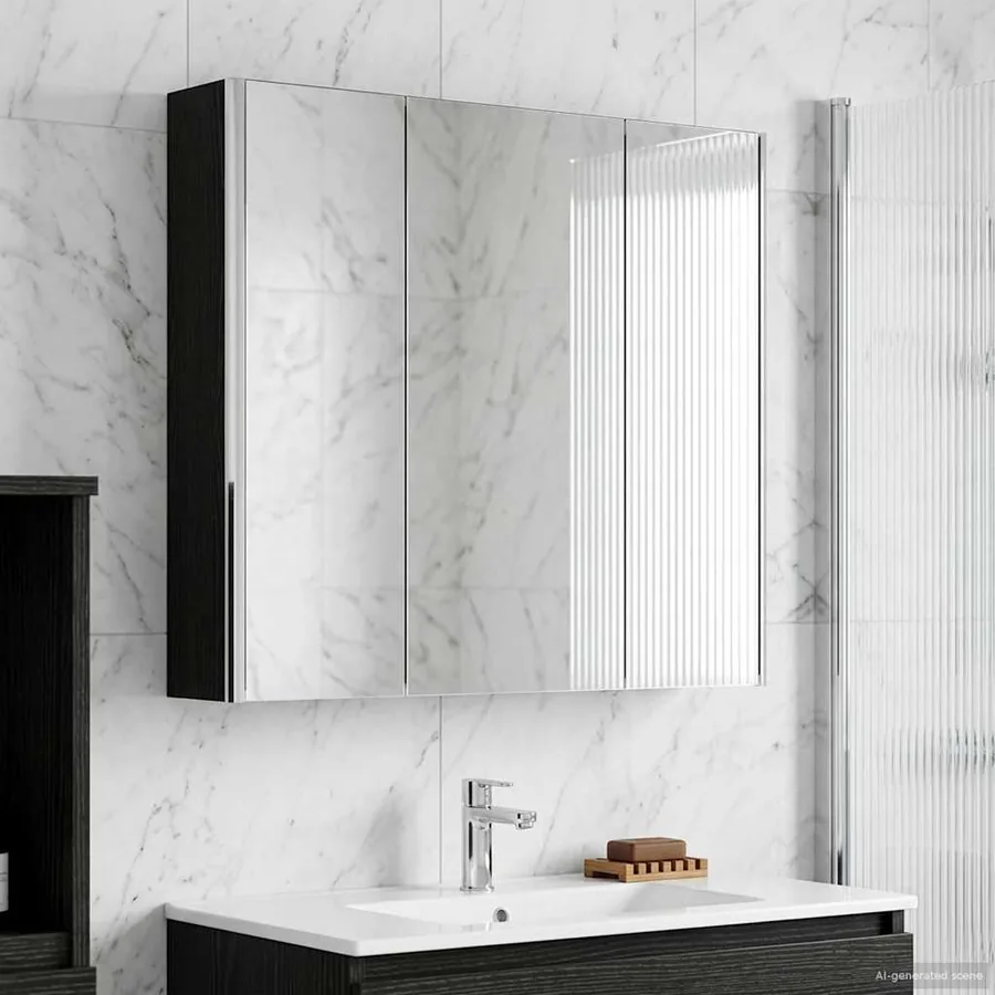 Armoire Miroir de Salle de Bain Chêne noir 73.5 x 15.5 x 70 cm