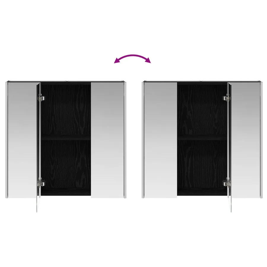 Armoire Miroir de Salle de Bain Chêne noir 73.5 x 15.5 x 70 cm - 12