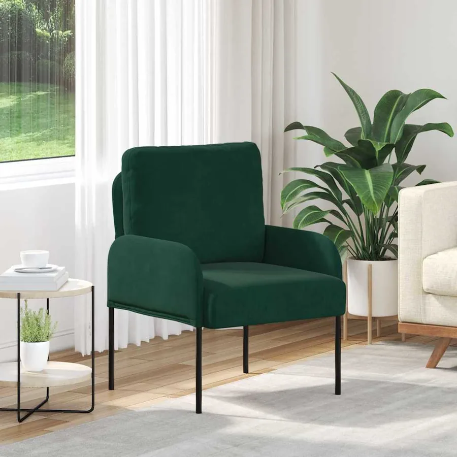 Canapés avec coussin 55cm Vert foncé Contreplaqué